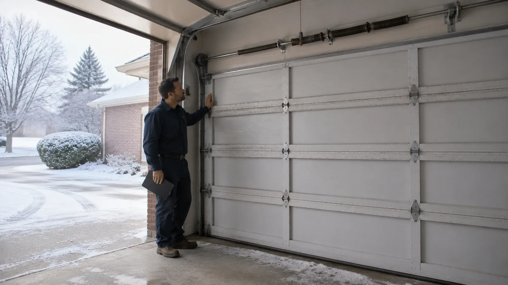 Garage door detail illustrating what a service call actually covers in jersey city